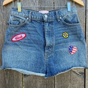 REVICE Patchwork Jean Shorts